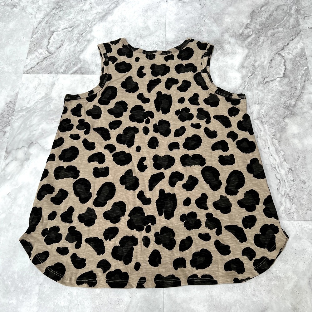 Mud Pie Effie Tank Top Size Small S Leopard Print Sleeveless Swing EUC - Picture 2 of 5